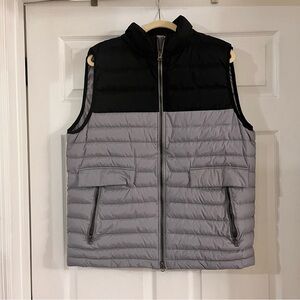 Theory x Uniqlo "T-Down" puffer zip down filled vest men’s XL black‎ and gray